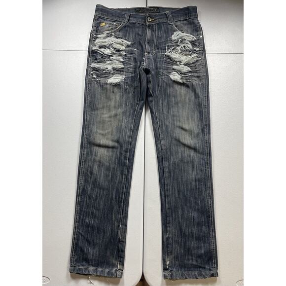 Vintage Southpole Jeans Men’s 32 Blue Distressed Skate Grunge Straight Y2K‎ - Picture 1 of 9